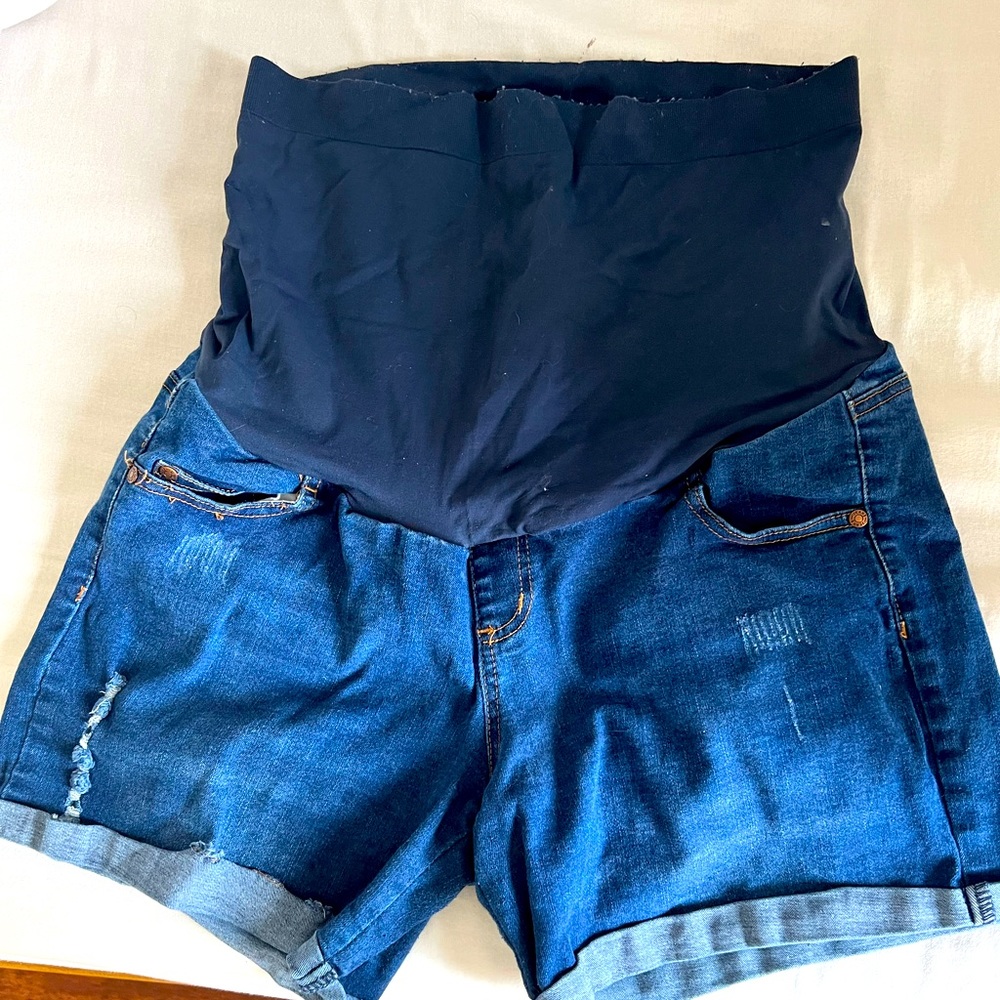 Maternity jean shorts